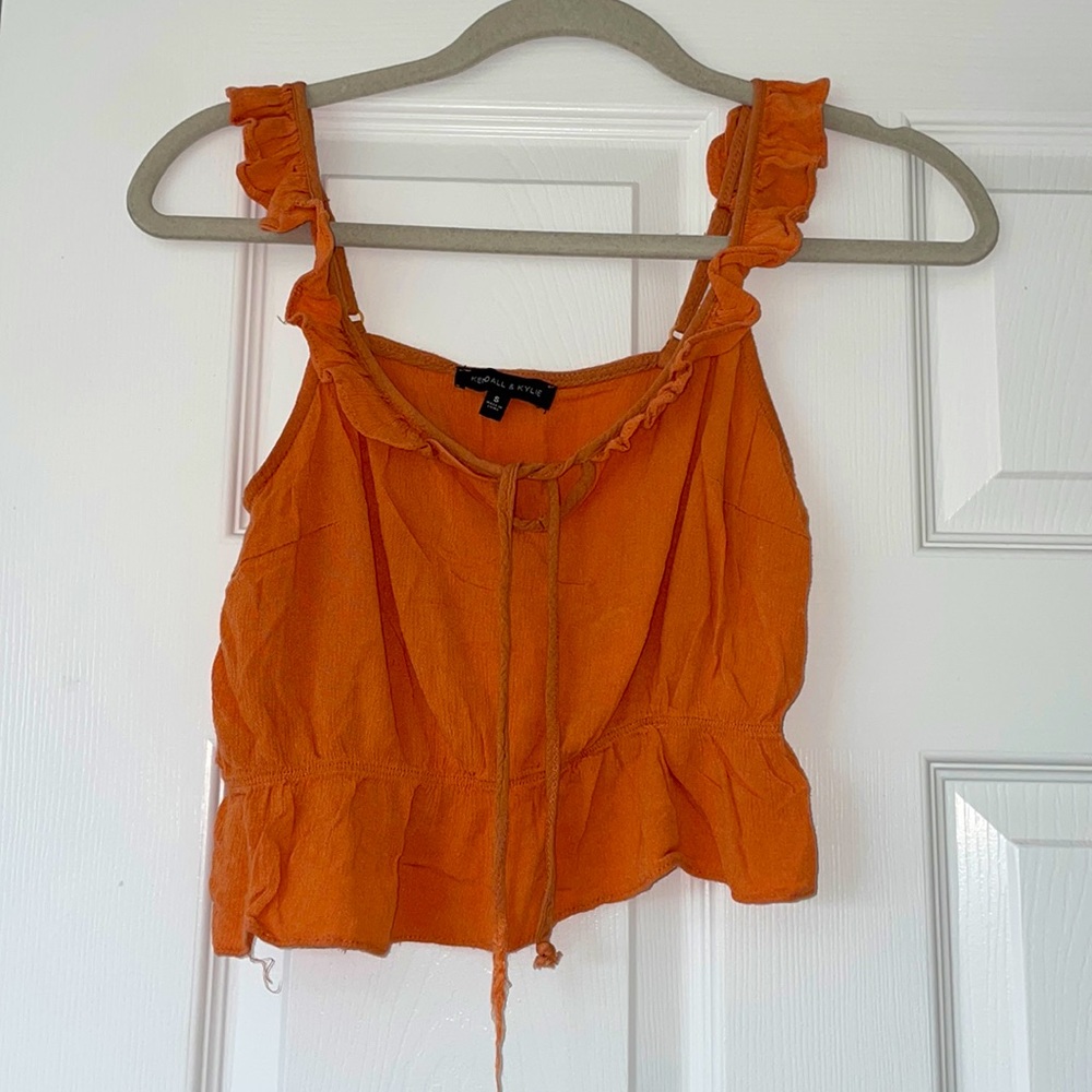 Kendall and Kylie cropped orange blouse